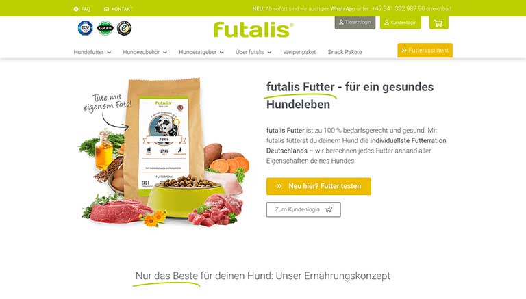 futalis® individuelle Hundenahrung von Tierärzten entwickelt